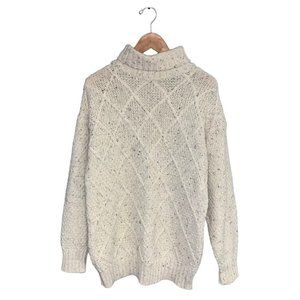 Weekend Editions Vintage Sweater Size Small Oversized Ivory Speckled  Wool Blend